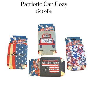 NWT Patriotic drink cozy set of 4 summer, 4th of July, BBQ, Party, Pool, Beach